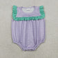 3.30 SR3942 Baby Girls Sleeveless Purple Stripe Ruffle Rompers