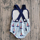 SR3945Sibling Baby Boys Boats Shirt Top Short Clothes Set Strap Rompers