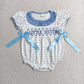 RTS NO MOQ milk silk SR3980 Smocked Big Brother Baby Boys Short Sleeve Polka Dots Rompers