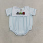 NEW RTS NO MOQ milk silk SR4075 Embroidery Truck House Baby Boys Farm Stripe Rompers