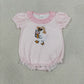 NEW RTS NO MOQ milk silk SR4101 Embroidery Ice Cream Gooses Baby Girls Pink Stripe Ruffle Rompers