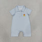 NEW RTS NO MOQ milk silk SR4281 Embroidery Candy Baby Boys Blue Stripe Halloween Button Romper