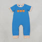 NEW RTS NO MOQ milk silk SR4285 Embroidery Pumpkins Baby Boys Short Sleeve Fall Pant Rompers