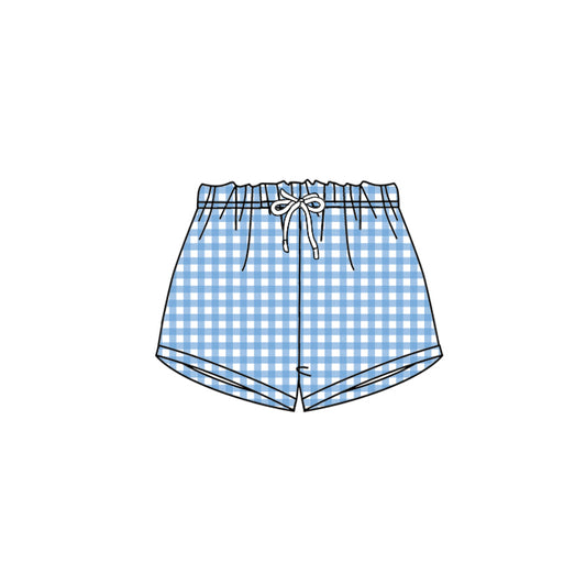 3.3SS0457 Dark blue plaid shorts