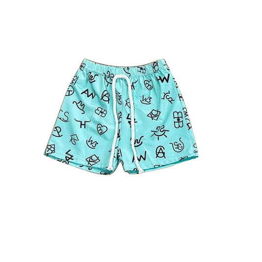 3.22SS0509Aqua cow brands western kids boys summer shorts
