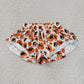 RTS NO MOQ yoga fabric SS0816 Yoga Baby Girls Orange Leopard Print Ruffle Shorts Active Team Bottom