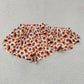 RTS NO MOQ yoga fabric SS0816 Yoga Baby Girls Orange Leopard Print Ruffle Shorts Active Team Bottom