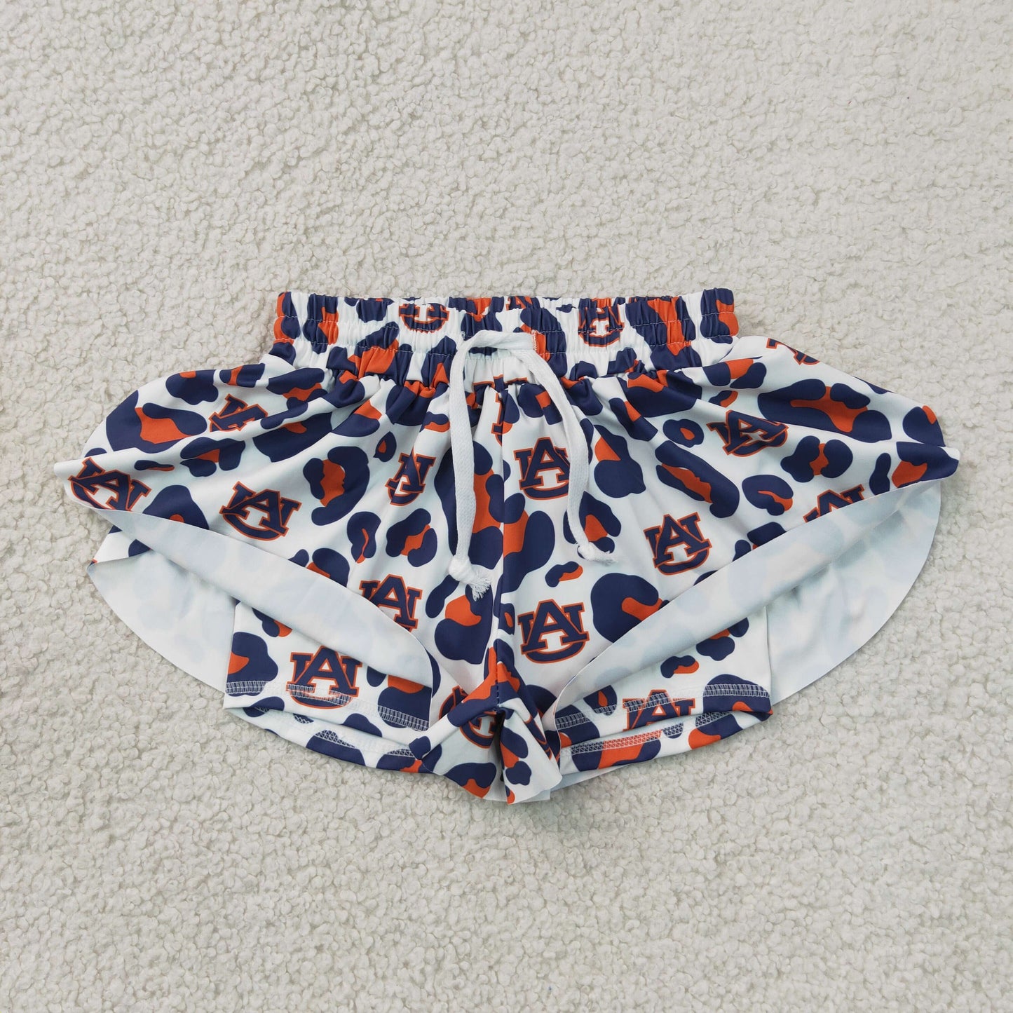 RTS NO MOQ yoga fabric SS0819 Baby Girls Leopard Ruffle Edge Shorts Sports Active Yoga Bottom