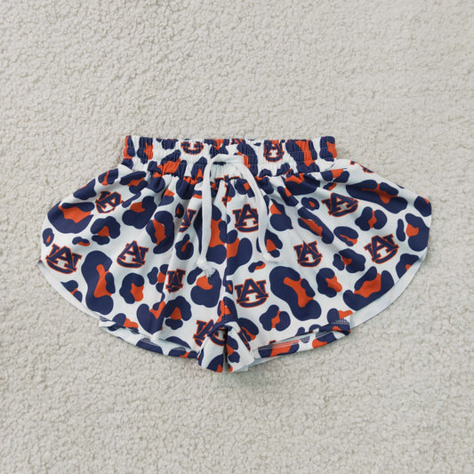 RTS NO MOQ yoga fabric SS0819 Baby Girls Leopard Ruffle Edge Shorts Sports Active Yoga Bottom