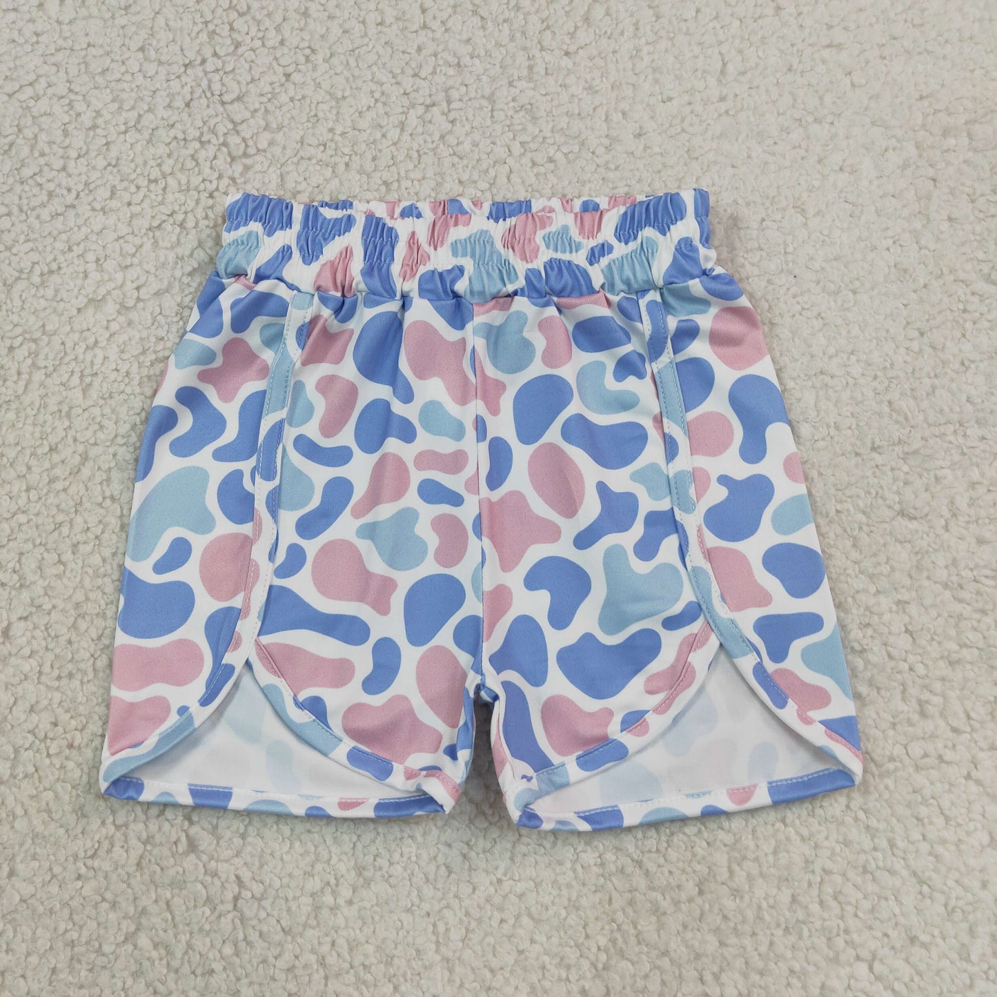 NEW RTS NO MOQ milk silk SS0856 Mama and Me Girls Blue Pink Camo Shorts Bottom