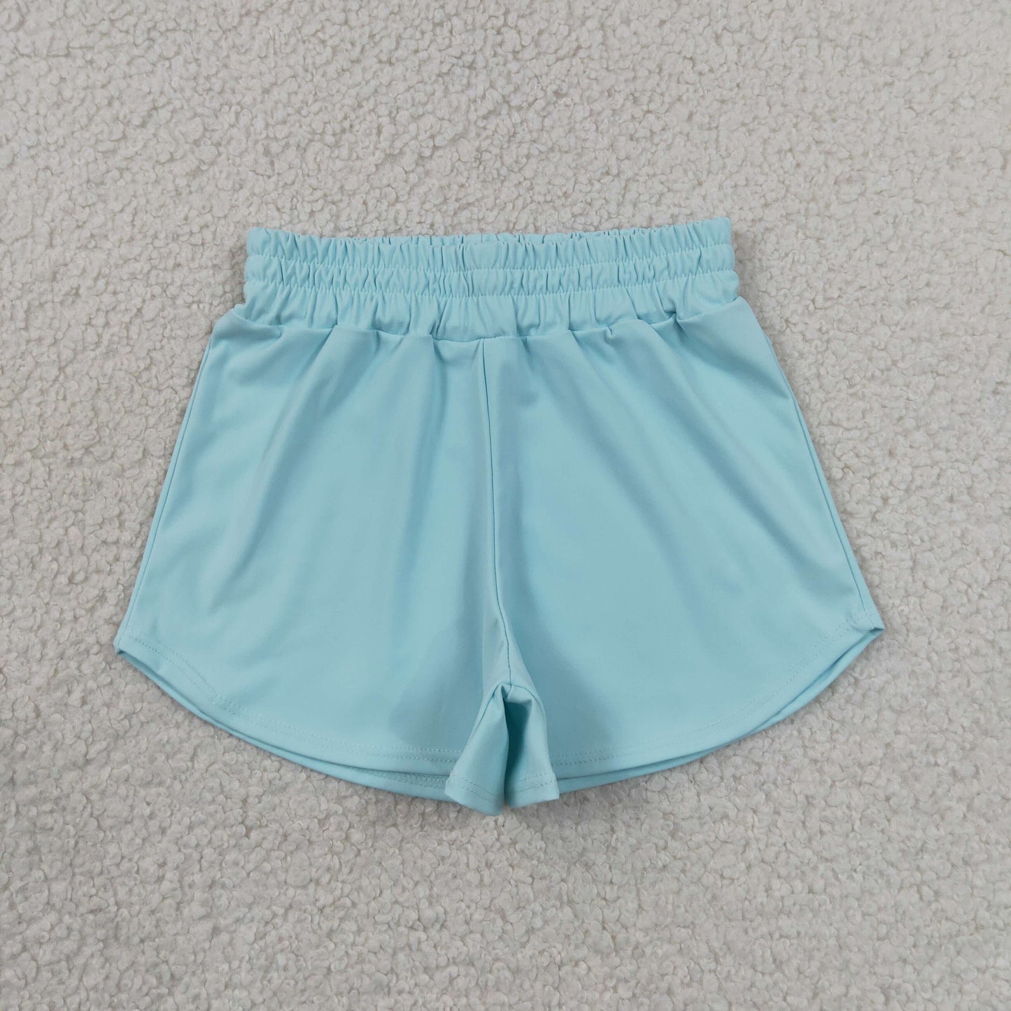 RTS NO MOQ Yoga SS0898 Baby Girls Light Blue Yoga Active Sport Shorts Bottom