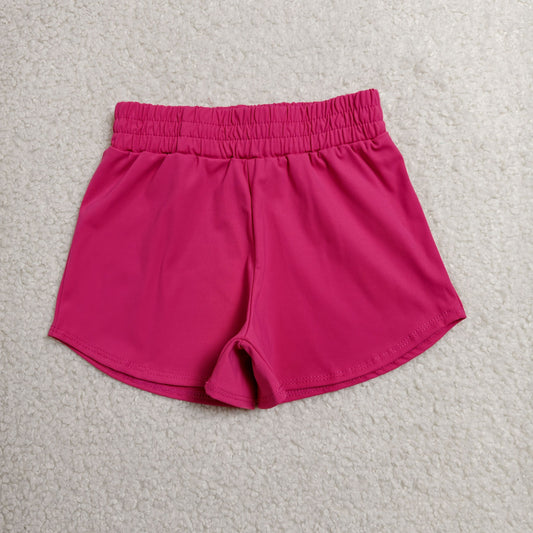 RTS NO MOQ Yoga SS0900 Baby Girls Hot Pink Yoga Active Sport Shorts Bottom