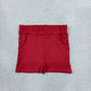 RTS NO MOQ yoga fabric SS0960 Baby Girls Red Yoga Active Pockets Short Bottoms