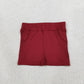 RTS NO MOQ yoga fabric SS0962 Baby Girls Maroon Yoga Active Pockets Short Bottoms