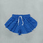 NEW RTS NO MOQ yoga fabric SS0966 Baby Girls Blue Polka Dots Yoga Active Butterfly Shorts Bottom