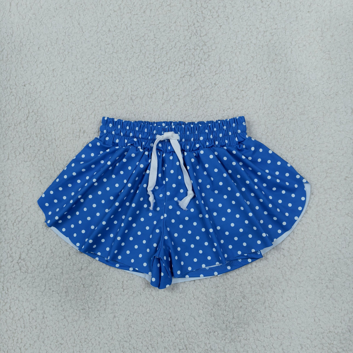 NEW RTS NO MOQ yoga fabric SS0966 Baby Girls Blue Polka Dots Yoga Active Butterfly Shorts Bottom