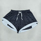 RTS NO MOQ yoga fabric SS0975 Adult Women Black Polka Dots Yoga Active Butterfly Shorts Bottom