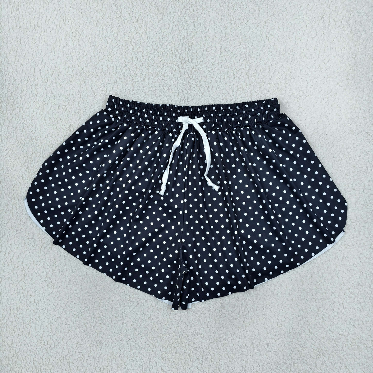 RTS NO MOQ yoga fabric SS0975 Adult Women Black Polka Dots Yoga Active Butterfly Shorts Bottom