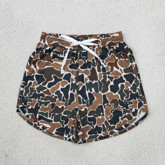 RTS NO MOQ yoga fabric SS0988 Adult Women Dark Brown Camo Yoga Active Pockets Shorts Bottom