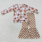 Christmas girls outfits gingerbread 2 pieces winter sets cookie milk kids clothes