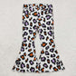 P0470 Orange and purple leopard print denim trousers