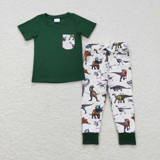 Dinosaur boys outfits short sleeve shirt & pants 2 pieces sets kids clothes