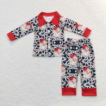 christmas pajamas suit boys match girls fall winter sets long sleeve pants santa outfits