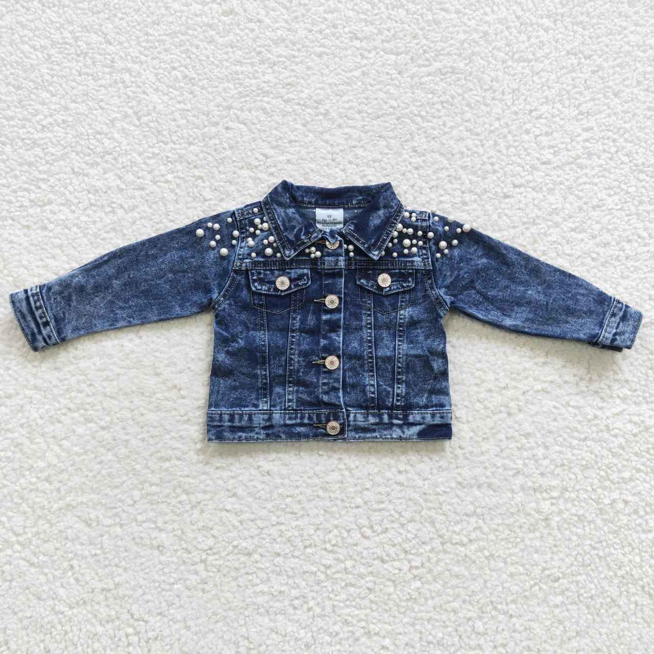 girls denim jacket blue long sleeve coats