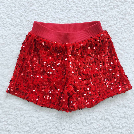 red sequins shorts kids clothes