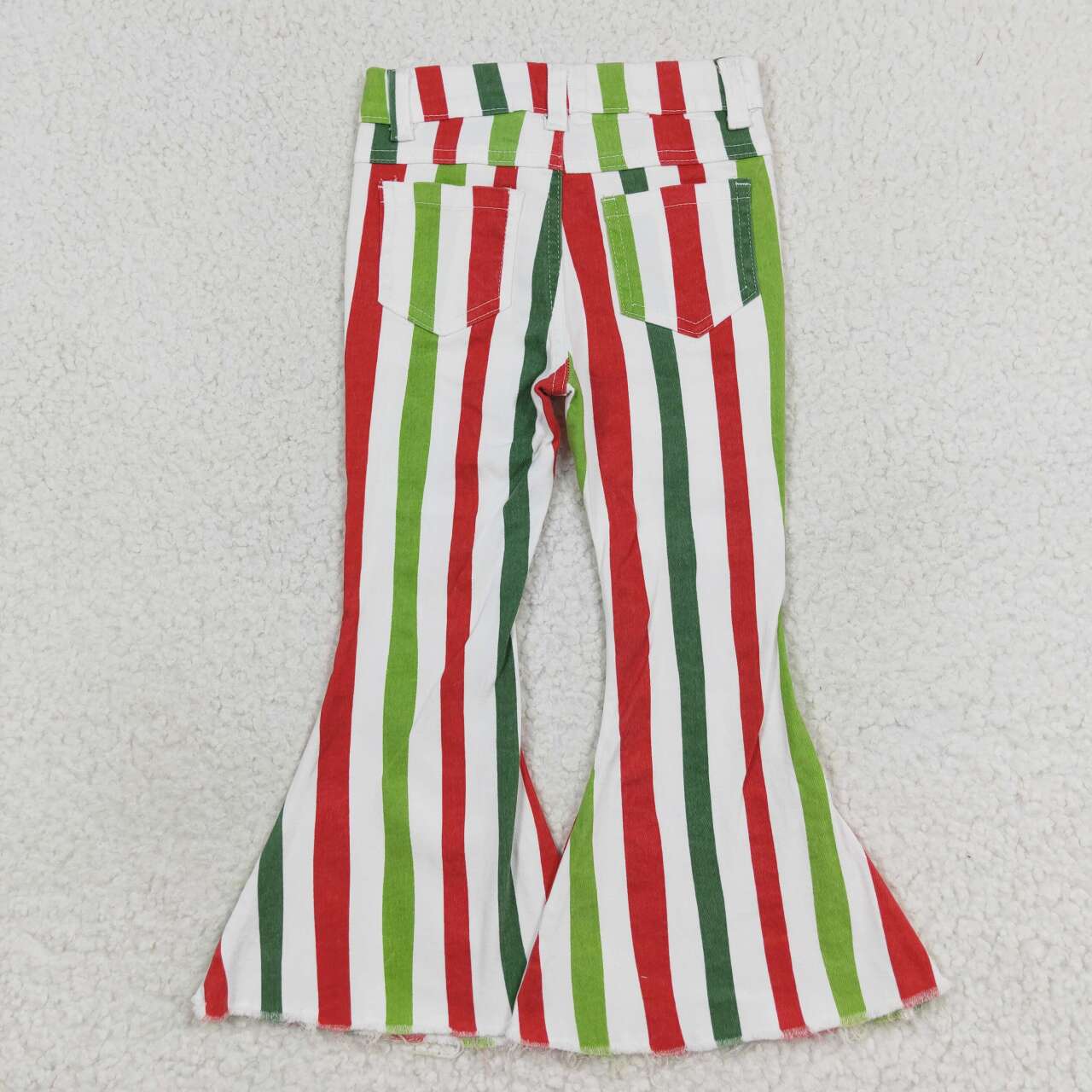 P0484 Red and green striped cowboy pants