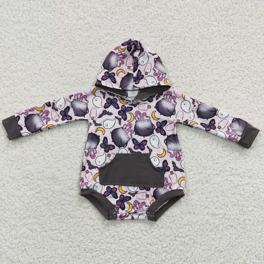 halloween bubble long sleeve baby girls hooded romper