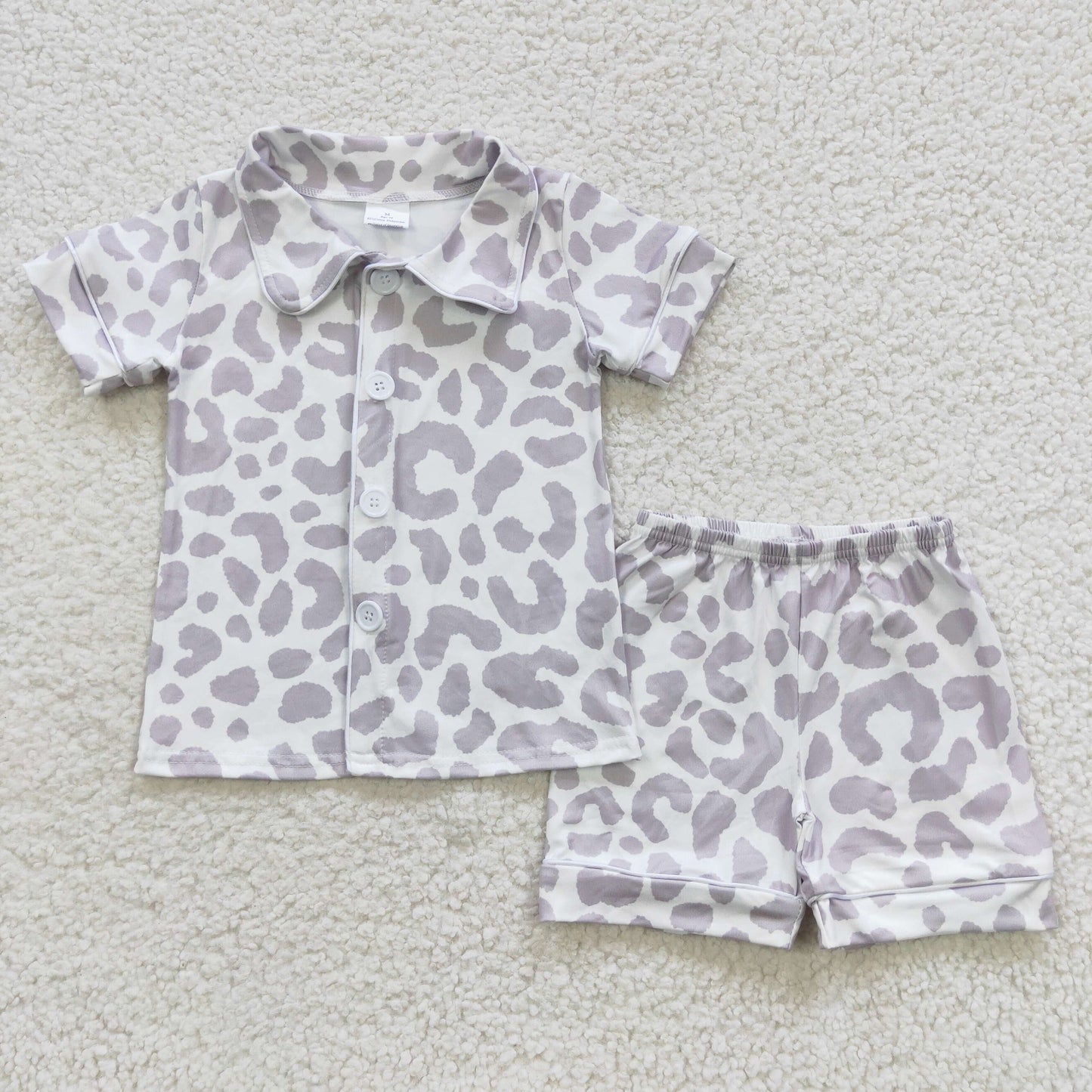 leopard print pajamas kids summer sets