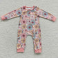 4.15zipper romper floral girls jumpsuit baby clothes