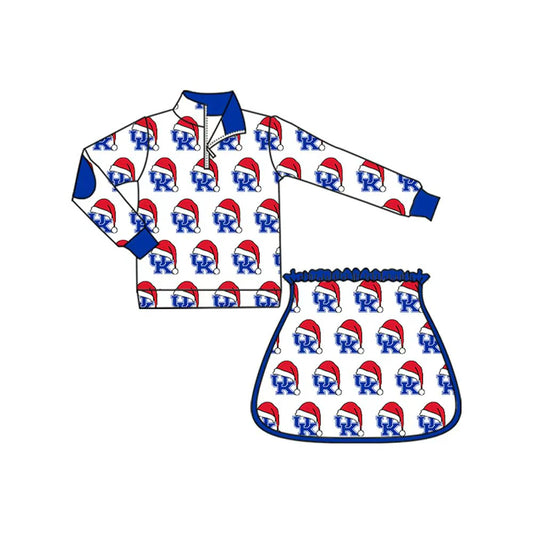 8.13Baby Girls UK Team Christmas Zip Pullovers Top Skort Shorts Clothes Sets