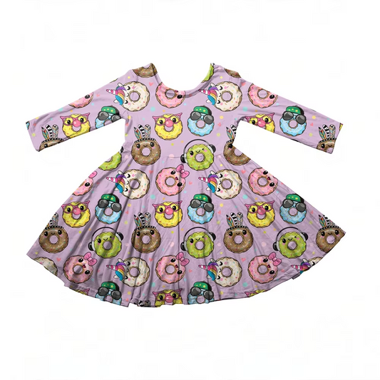 6.19 Donut Cartoon Long Sleeve Dress
