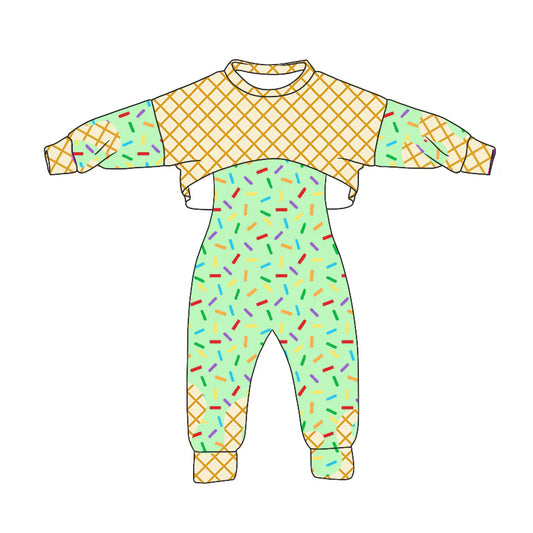 8.5Preorder (moq 5)Baby Girls Long Sleeves Drip Shirt Top Jumpsuit 2 Piece Team Clothes Sets