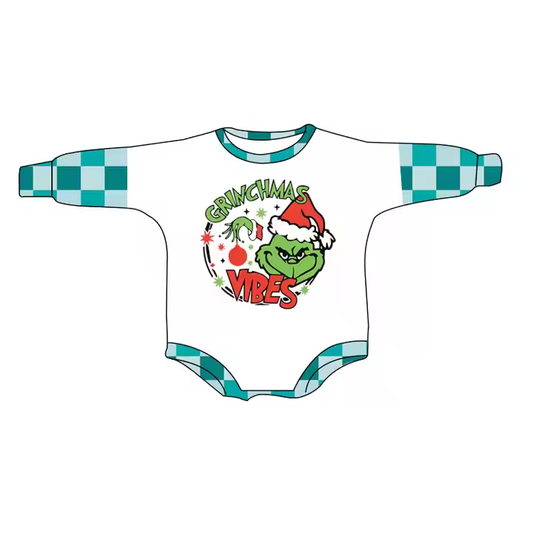 6.20grinch plaid long-sleeved toddler clothes