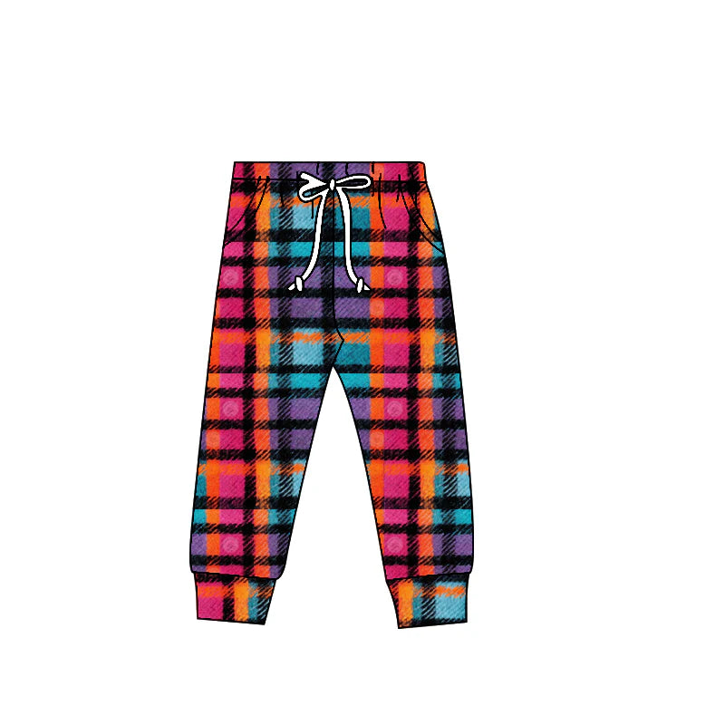 8.2Preorder(moq 5) Baby Kids Halloween Checkered Jogger Pants