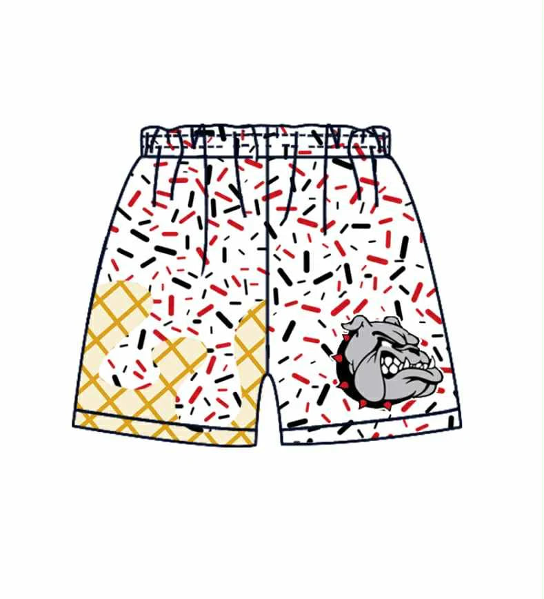 6.30Preorder (moq 5)Baby Boys Drip White Bulldogs Sprinkles Team Shorts Bottoms