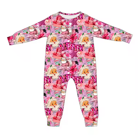 6.10 Christmas pink long-sleeved toddler clothes