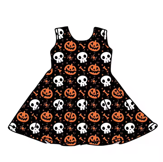 6.12 Halloween pumpkin cartoon dress