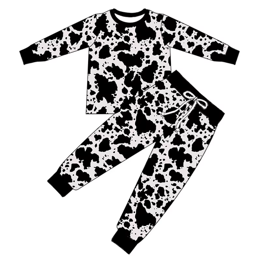 6.21 Cow Pattern Cartoon Long Sleeve Suit