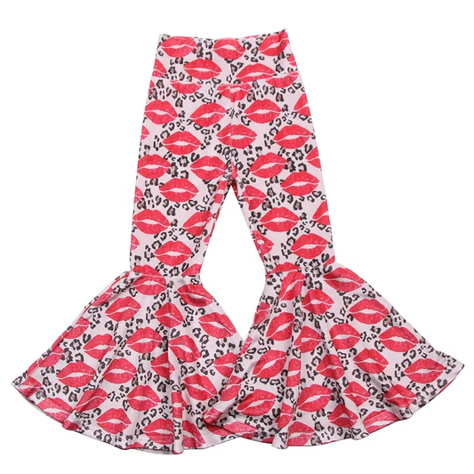 6.19 Leopard print mouth girls elastic trousers