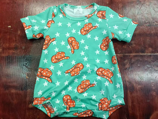 4.25 Green hat short-sleeved toddler clothes