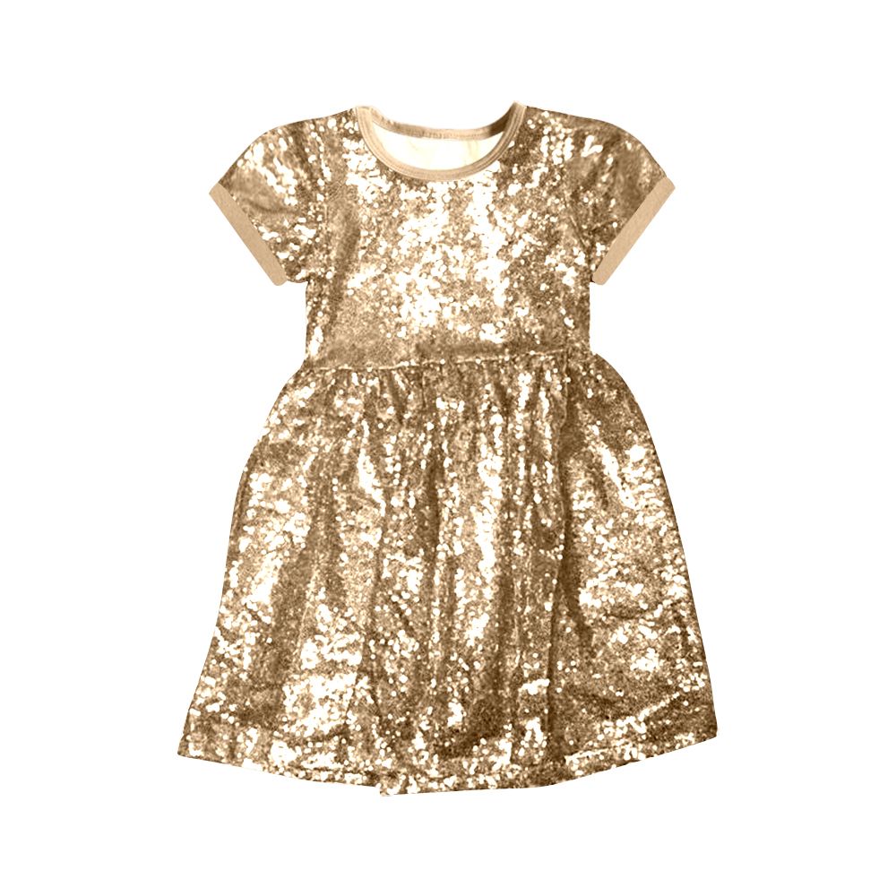 GSD0444 pre-order Girls  gold sequins dress kids skirt