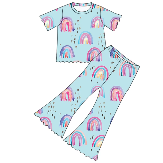 6.19 Rainbow Blue Short Sleeve Pants Set