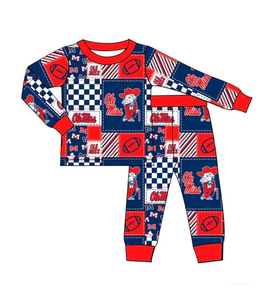 X8.15Kids Ole Miss Team Shirt Top Pants Pajamas Outfits