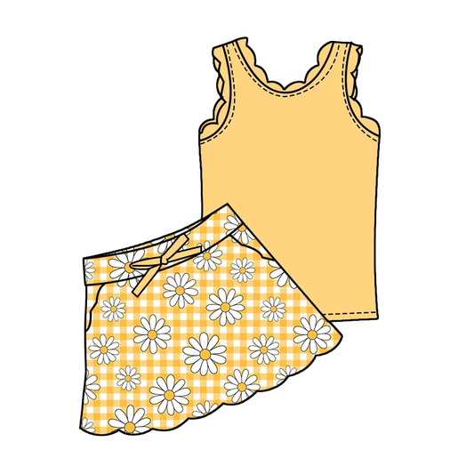 6.20 Sunflower Yellow Skirt and Pants Set