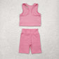 4.24 GSSO1516 Pure pink vest shorts yoga suit