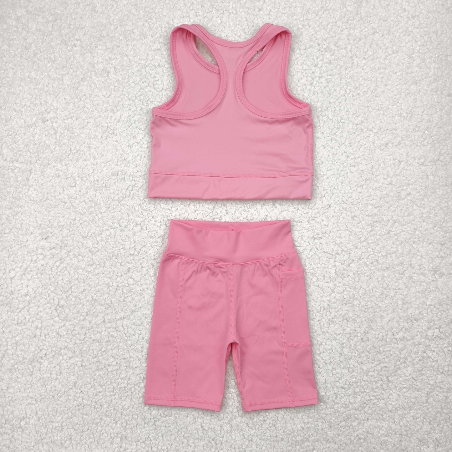 4.24 GSSO1516 Pure pink vest shorts yoga suit